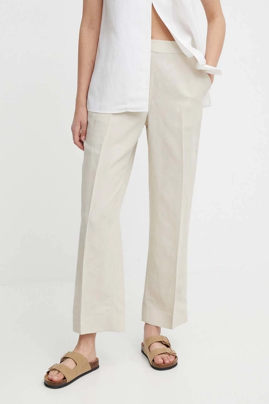 Calvin Klein pantaloni din amestec de in drept bej K20K206695