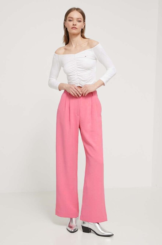 Nohavice Abercrombie & Fitch KI156.4133.610 ružová SS24