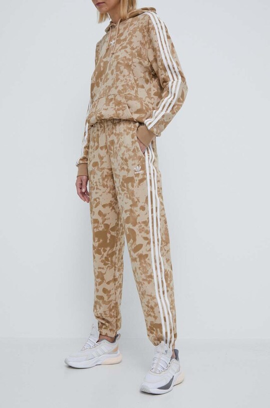 adidas Originals pantaloni da jogging in cotone applique beige IX5997