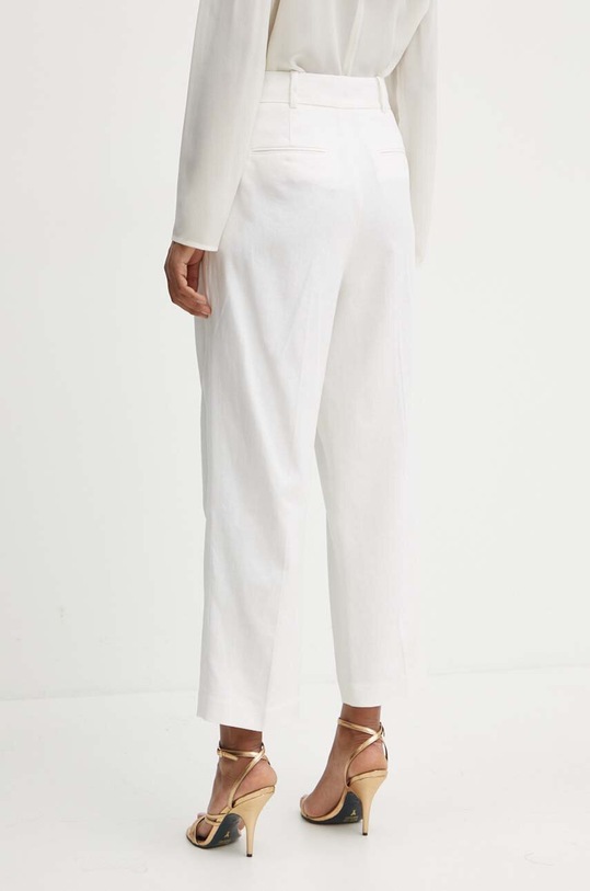 Odzież MICHAEL Michael Kors spodnie lniane MS430NC9BA biały