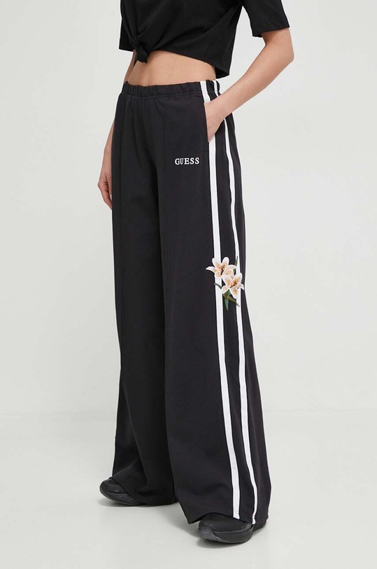 Guess spodnie dresowe ZOEY tkanina czarny V4GB03.KC5R0