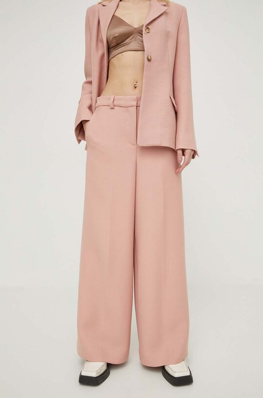 Lovechild pantaloni de lână drept roz 24.2.524.2017