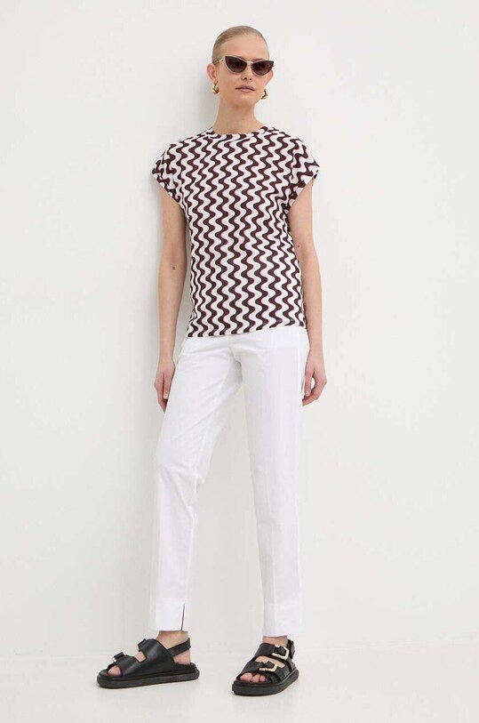 Marella pantaloni 2413131032200 alb SS24