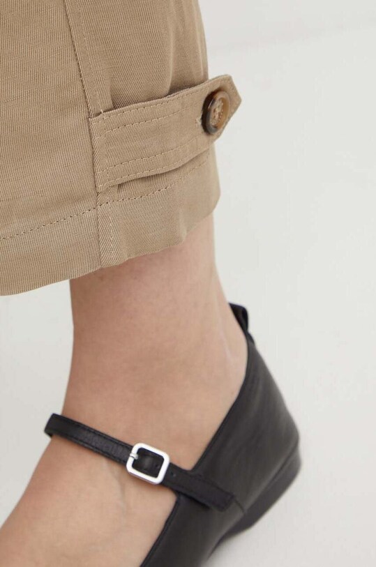 Marella pantaloni din amestec de in bej 2413131045200