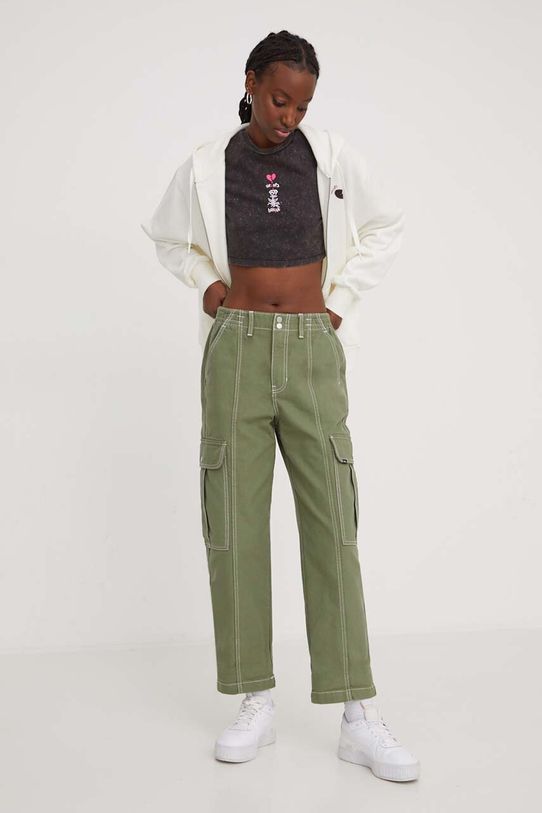 Vans spodnie VN000GWNAMB1 zielony SS24