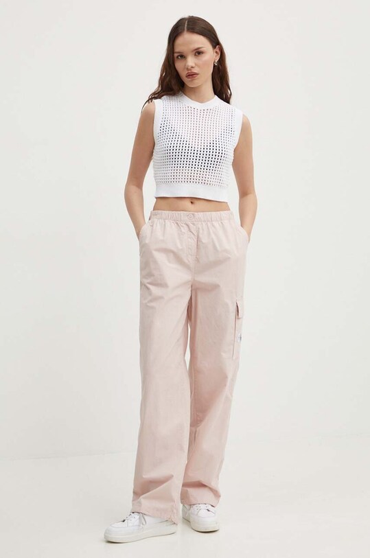 Бавовняні штани Calvin Klein Jeans J20J223116 рожевий SS24
