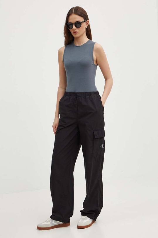 Calvin Klein Jeans spodnie bawełniane J20J223116 czarny SS24