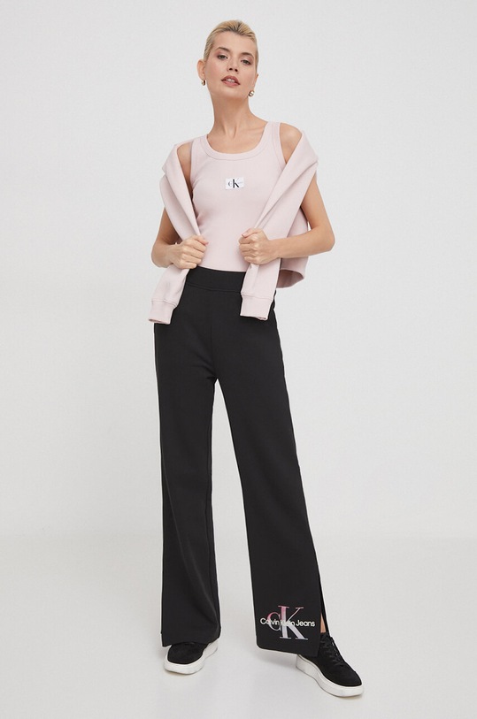 Calvin Klein Jeans spodnie dresowe bawełniane J20J223422 czarny SS24