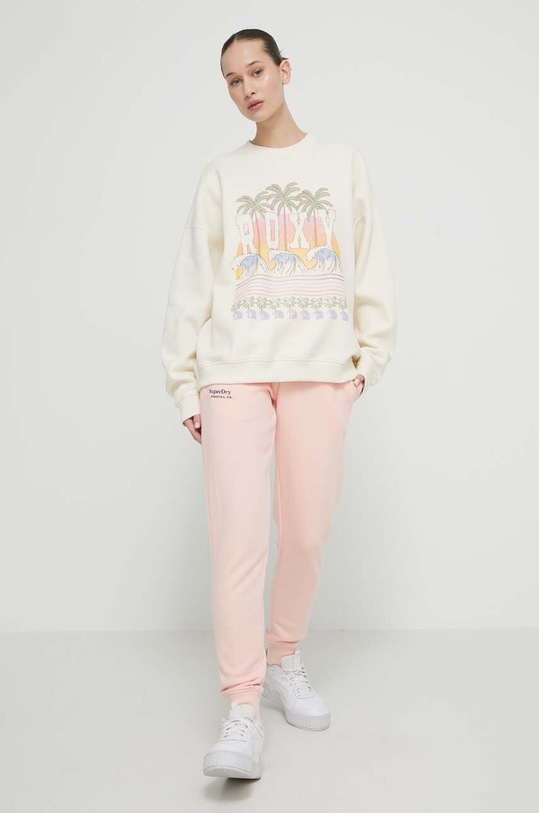 Superdry spodnie dresowe bawełniane W7011039A.2LY różowy SS24