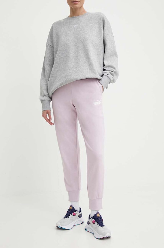 Puma spodnie dresowe dzianina różowy 586843