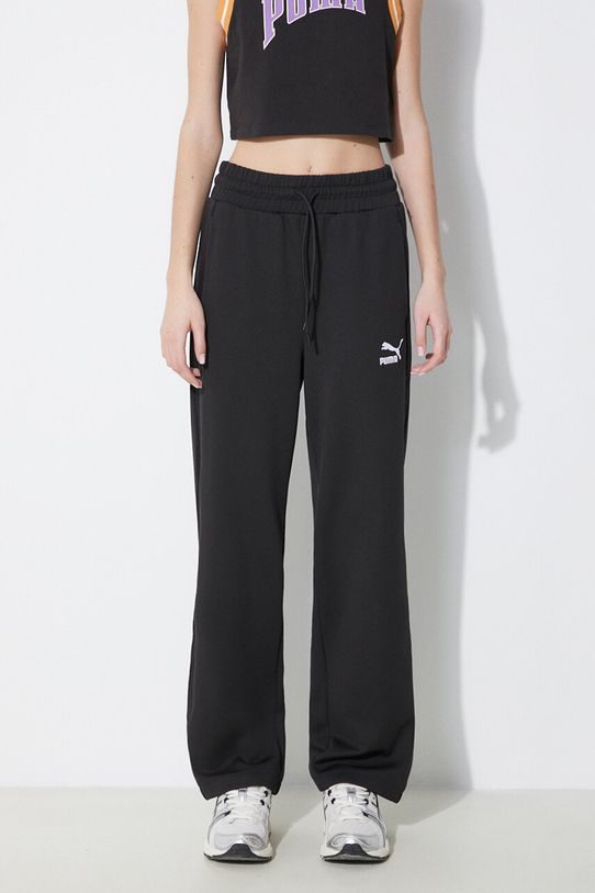 Спортен панталон Puma T7 High Waist Pant изчистен черен 624212