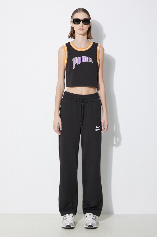 Donji dio trenirke Puma T7 High Waist Pant 624212 crna SS24