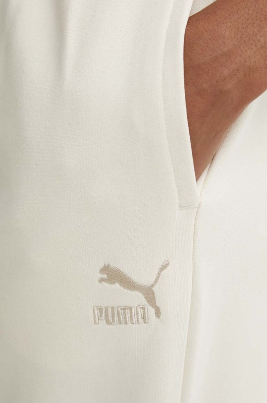 Puma pantaloni de trening din bumbac BETTER CLASSIC bej 624233