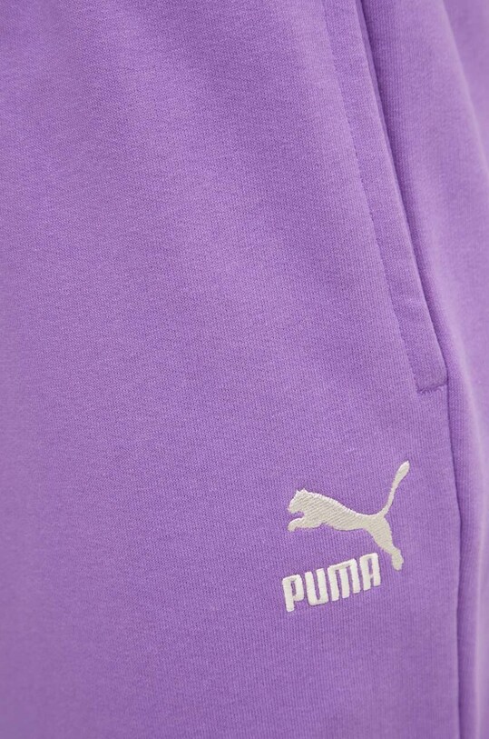 Puma pantaloni de trening din bumbac BETTER CLASSIC violet 624233