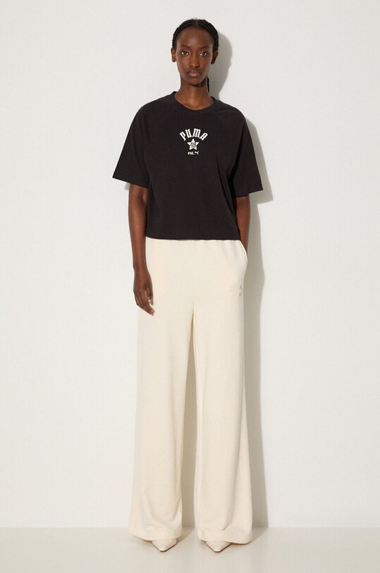 Puma spodnie dresowe bawełniane BETTER CLASSIC 624235 beżowy SS24