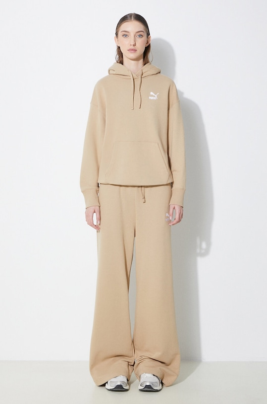 Pamučni donji dio trenirke Puma BETTER CLASSIC 624235 bež SS24