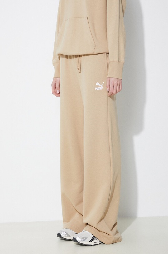 Pamučni donji dio trenirke Puma BETTER CLASSIC bež 624235