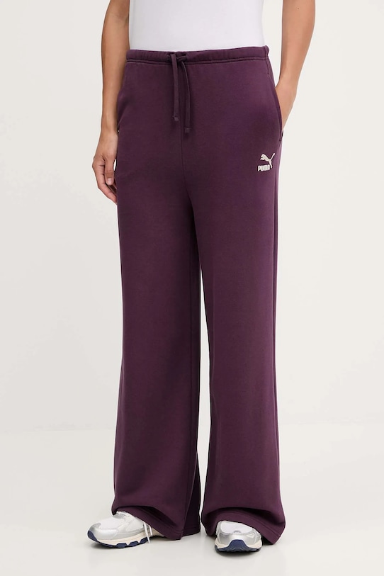 Puma spodnie dresowe bawełniane BETTER CLASSIC fioletowy 624235