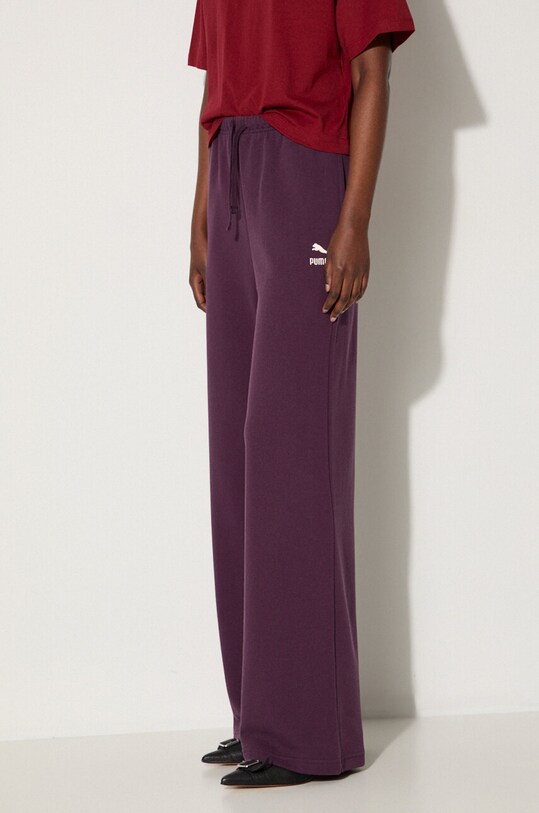 Памучен спортен панталон Puma BETTER CLASSIC виолетов 624235