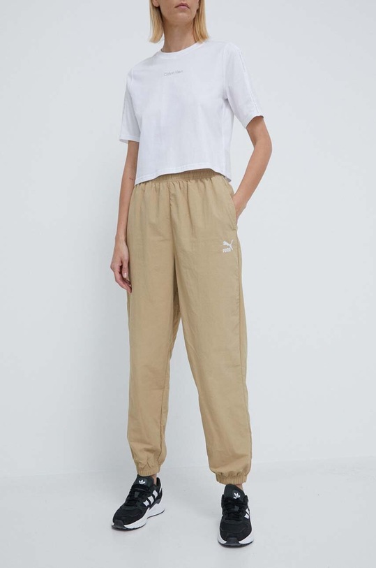 Puma spodnie dresowe 624245 beżowy SS24