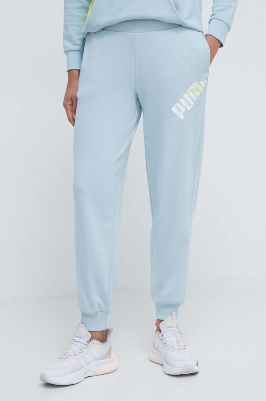 Puma spodnie dresowe dzianina niebieski 677895