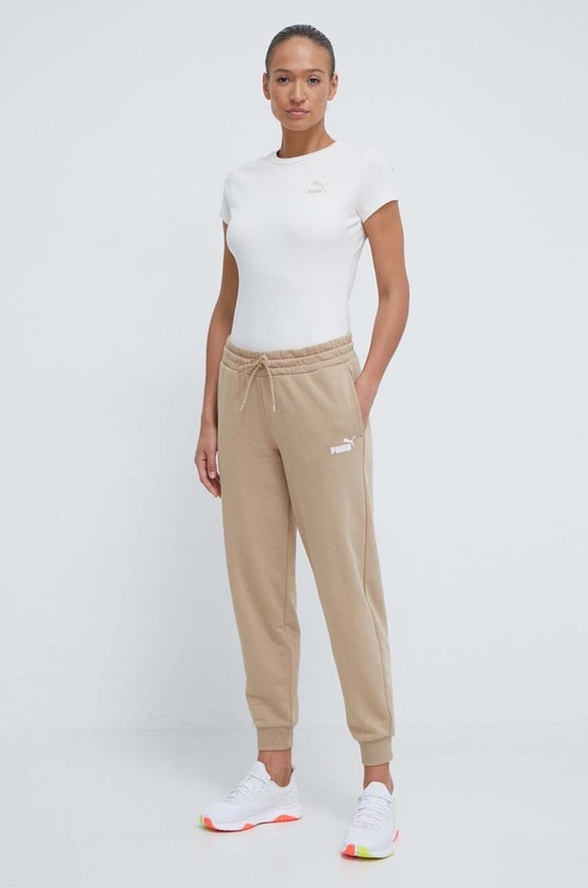 Puma spodnie dresowe 678744 beżowy SS24