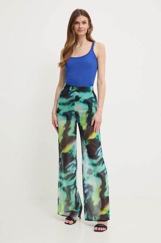 Morgan pantaloni PLIZO.F PLIZO.F.MULTICO turcoaz SS24