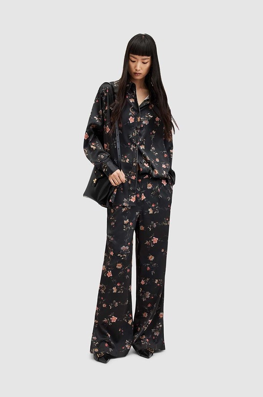 Παντελόνι AllSaints LOUISA TANA μεσαία μαύρο WP534Z