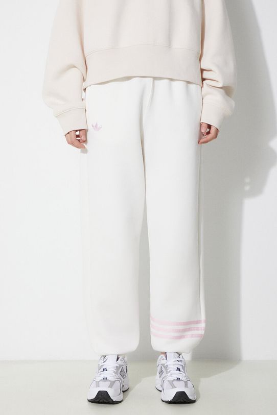 Παντελόνι φόρμας adidas Originals απλό μπεζ IU2502