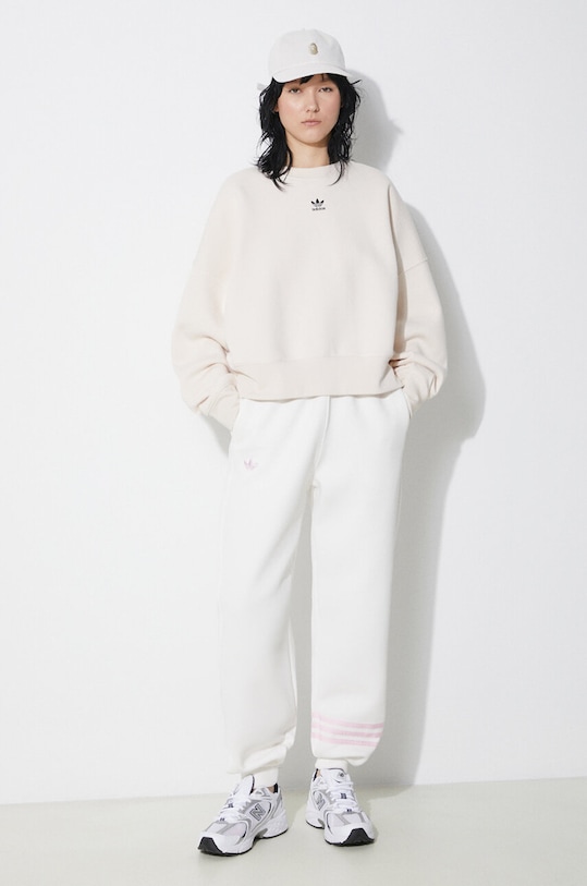 Παντελόνι φόρμας adidas Originals IU2502 μπεζ SS24