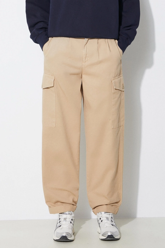 Carhartt WIP spodnie bawełniane Collins Pant gładkie beżowy I029789.1YAGD