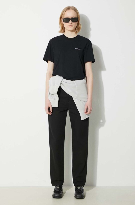Бавовняні штани Carhartt WIP Pierce Pant I033140.8902 чорний AW24