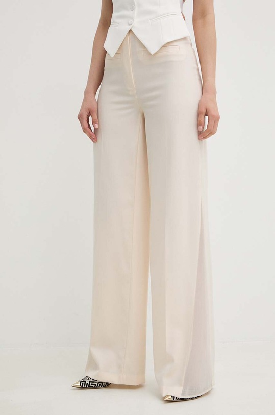 Elisabetta Franchi pantaloni de lana panza bej PA03742E2