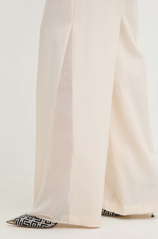 Elisabetta Franchi spodnie wełniane beżowy PA03742E2