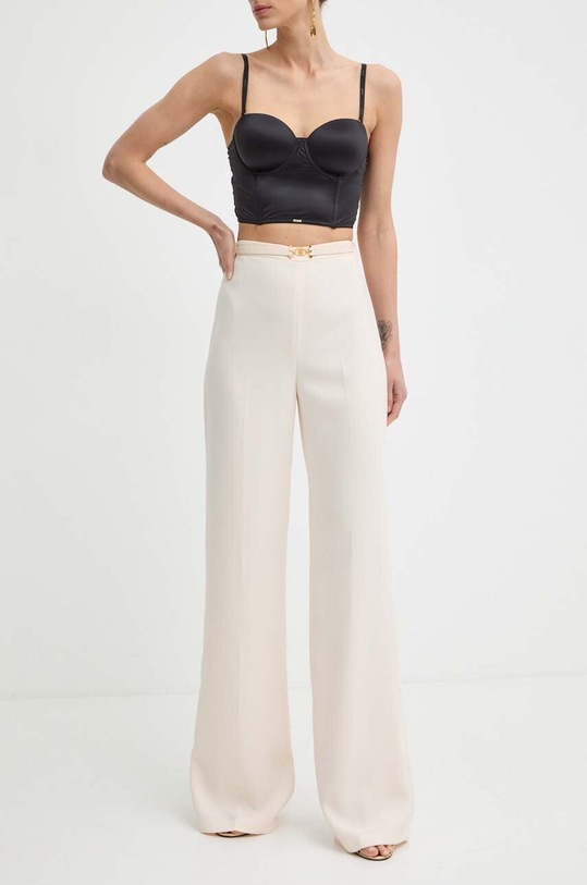 Elisabetta Franchi pantaloni drept bej PA05342E2