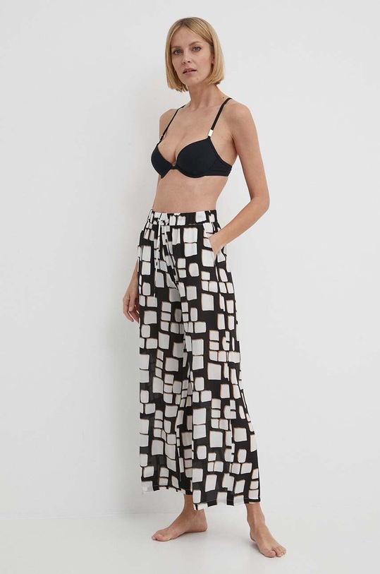 Max Mara Beachwear spodnie plażowe jedwabne 2416131019600 biały SS24