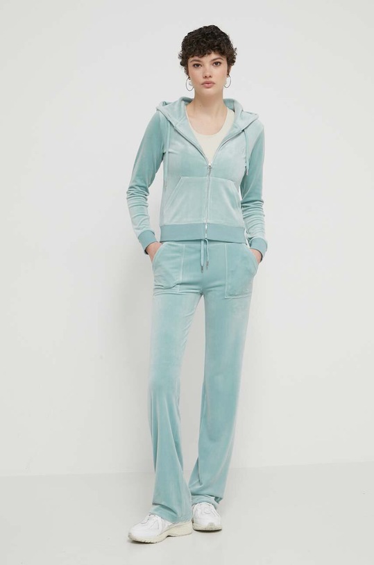 Juicy Couture pantaloni de trening din velur JCAP180.608 verde SS24
