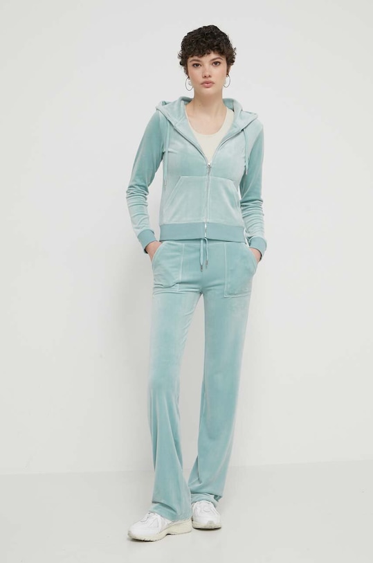 Juicy Couture pantaloni de trening din velur JCAP180.608 verde SS24