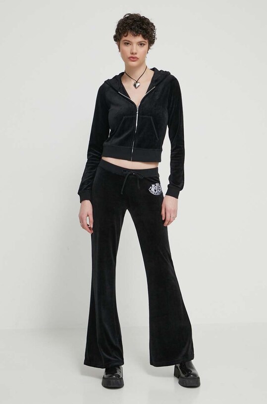 Juicy Couture pantaloni de trening din velur JCBBJ223814.101 negru SS24