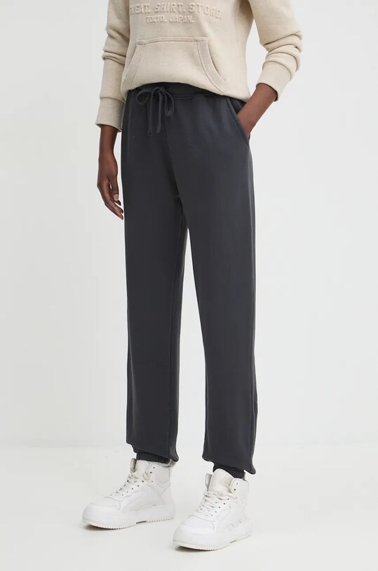 Herschel pantaloni de trening din bumbac bumbac gri 50342.00001