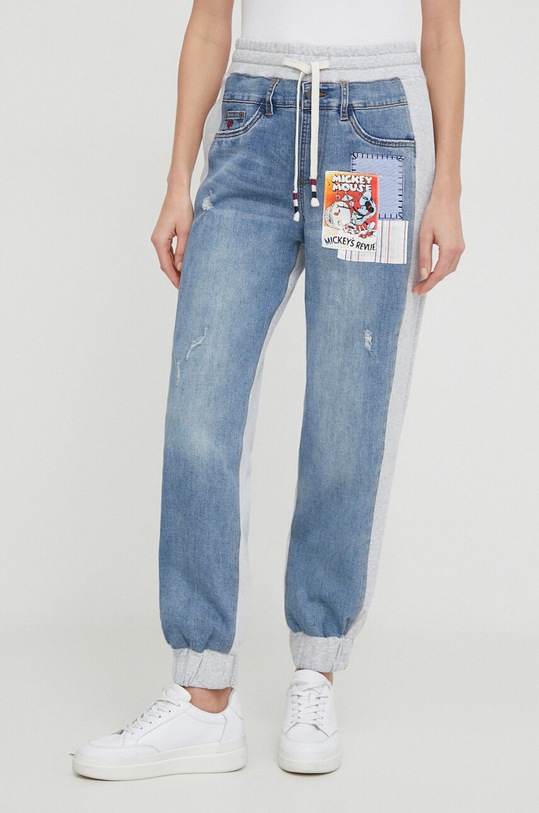 Desigual spodnie x Disney JOGGER tkanina szary 24SWDD68