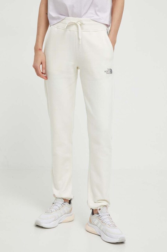 The North Face pantaloni de trening din bumbac bumbac bej NF0A87DMQLI1