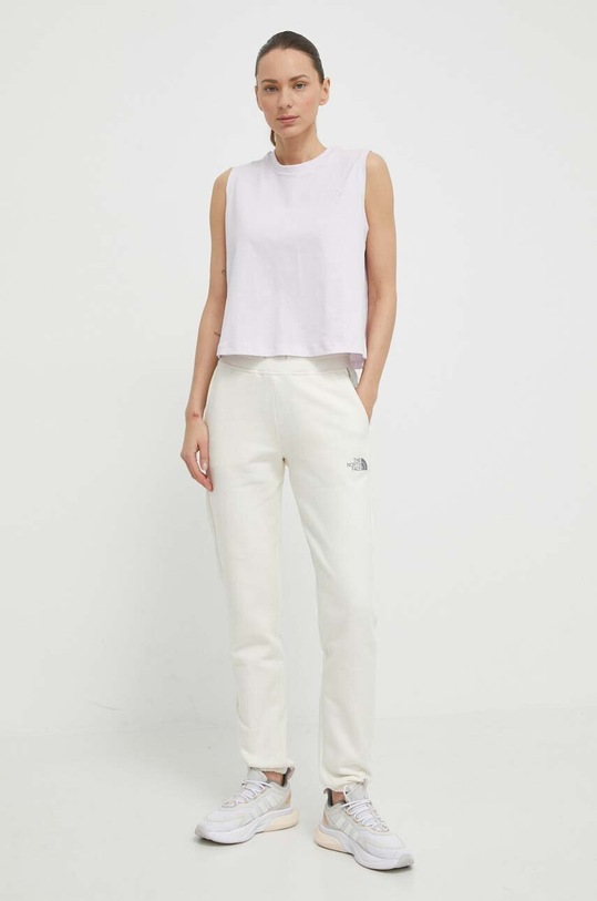 The North Face pantaloni de trening din bumbac NF0A87DMQLI1 bej SS24