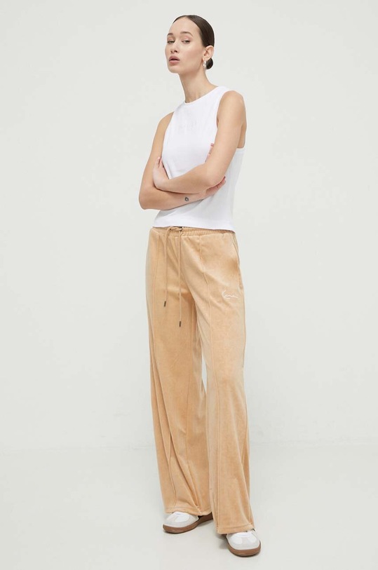 Βελούδινο παντελόνι φόρμας Karl Kani 6103167 μπεζ SS24