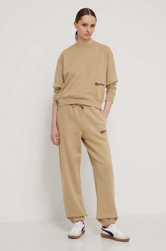 Karl Lagerfeld Jeans pantaloni de trening 241J1005 bej SS24