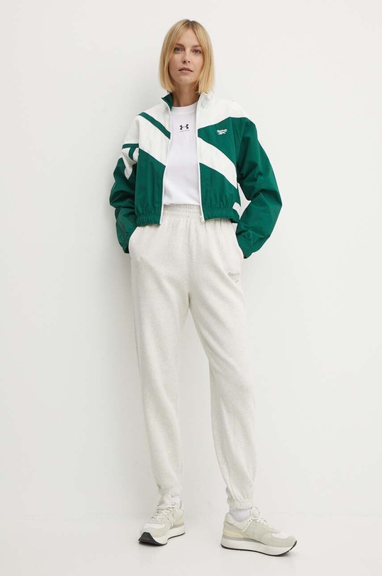 Reebok pantaloni de trening 100075405 gri SS24