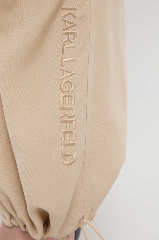 Karl Lagerfeld spodnie z domieszką lnu 241W1000 beżowy