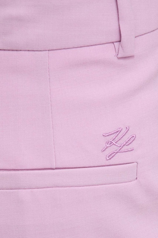 Karl Lagerfeld nadrág gyapjú keverékből rózsaszín 241W1010