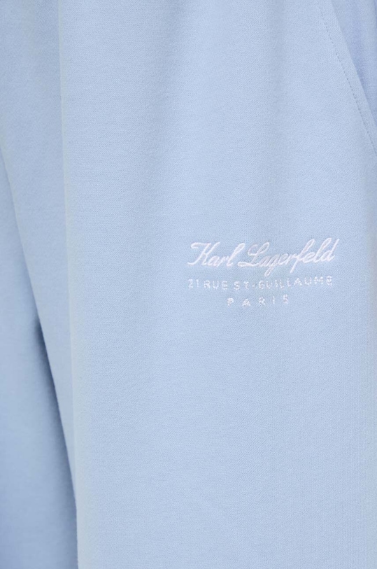 Бавовняні спортивні штани Karl Lagerfeld блакитний 241W2114