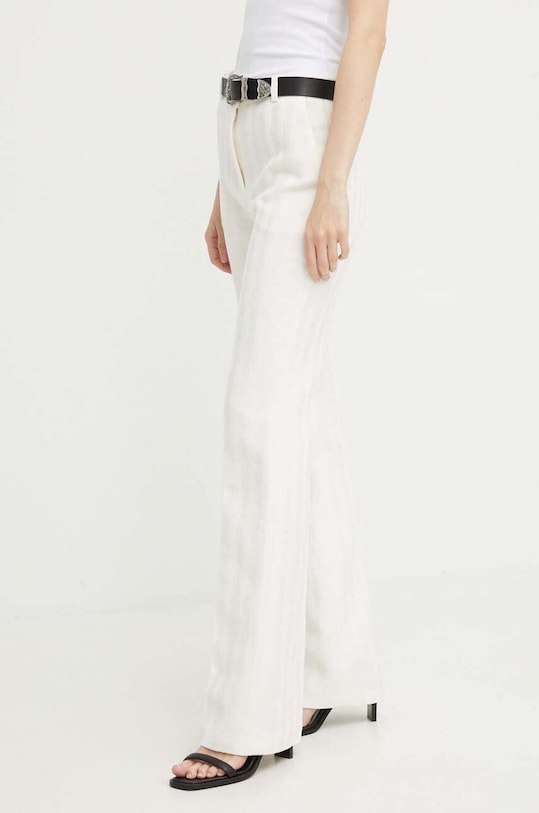 IRO pantaloni din in in bej WM23TALISA